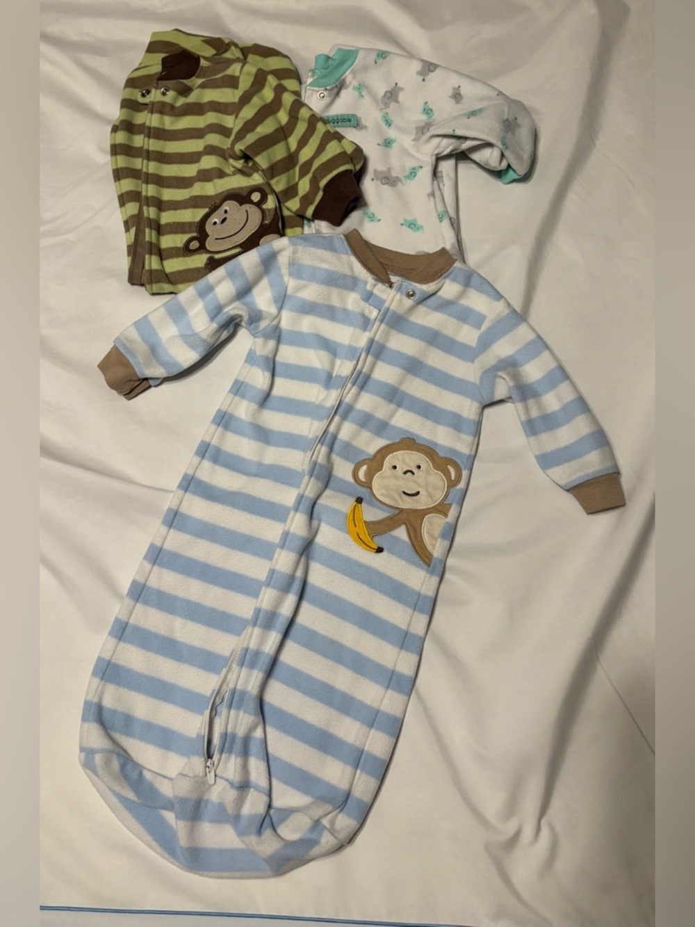 Children's Monkey Sleep Bag - Blue Stripe